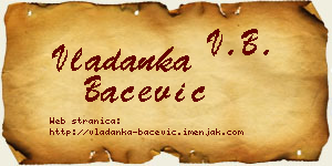 Vladanka Bačević vizit kartica